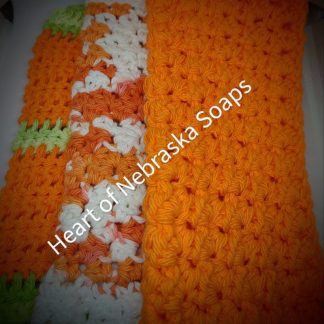 orange washcloths